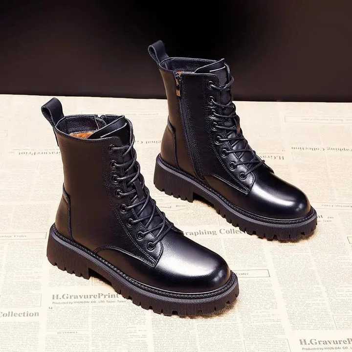 Damen Schwarz Hochgeschnitten Schnürstiefel | Rutschfest - Image 5
