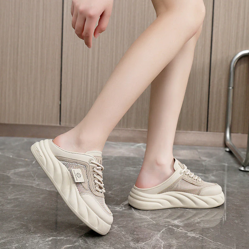 Damen Sneaker Mules mit atmungsaktiven Mesh-Obermaterial und bequemer Dämpfung - Image 2