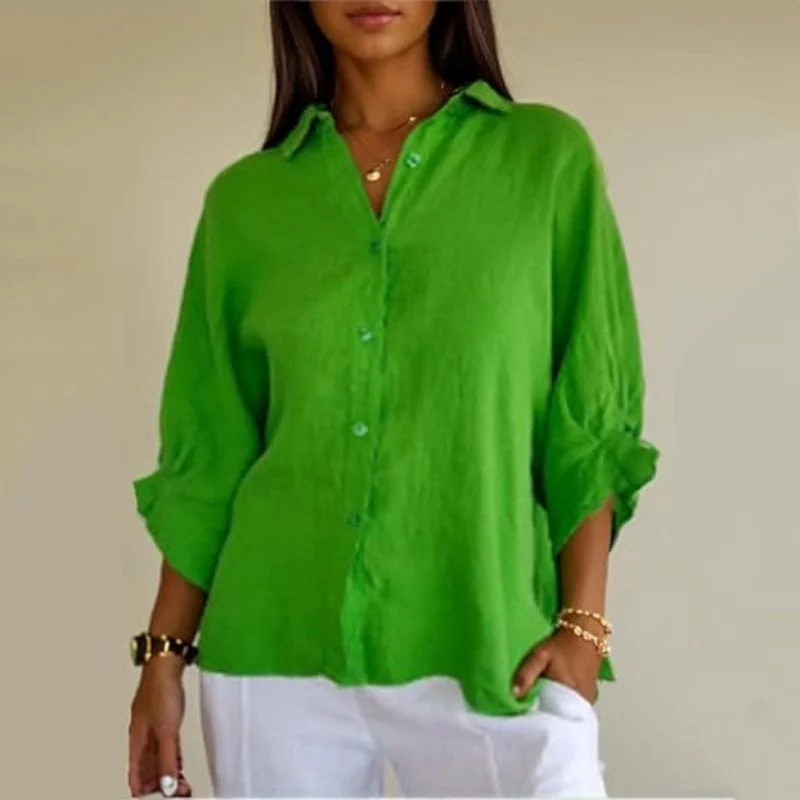 Damen Sommer Button Down Hemd | Langarm - Image 5