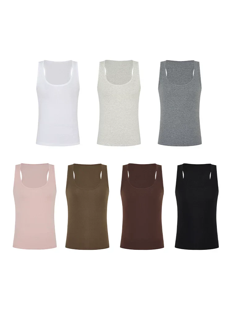 Damen Sommer Tank Top Slim Fit U-Ausschnitt Ärmellos - Image 6