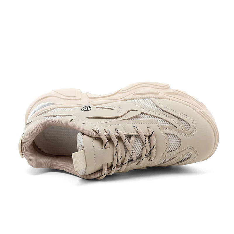 Damen Sportliche Chunky Sneaker mit atmungsaktivem Mesh-Obermaterial