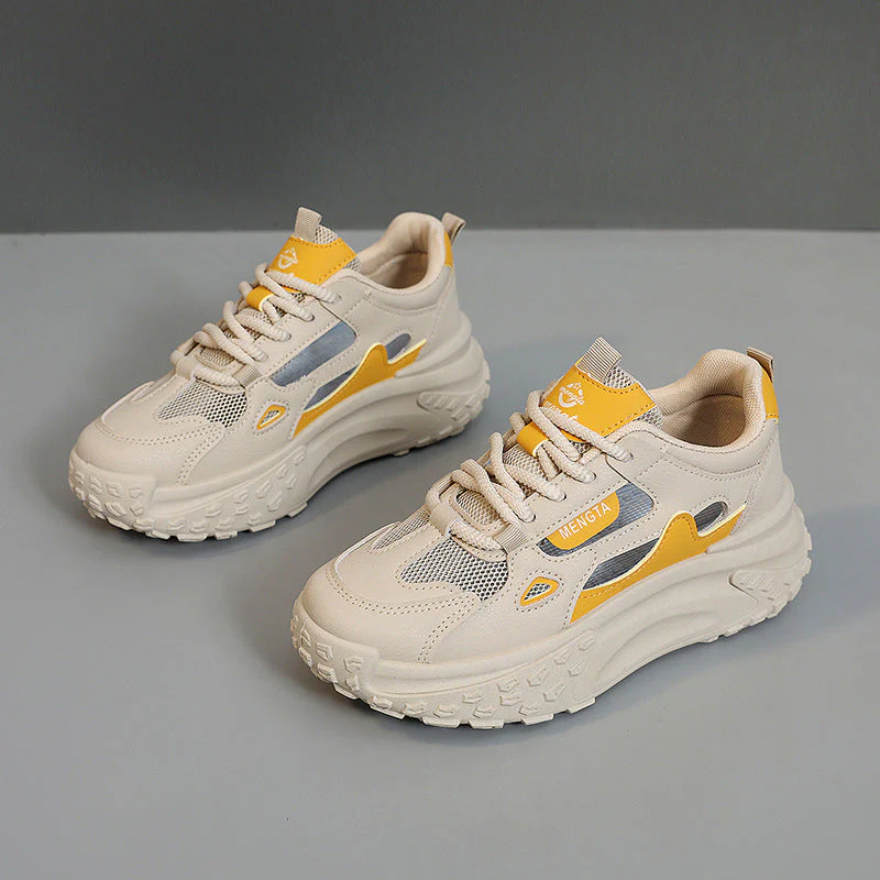 Damen sportliche Chunky Sneakers mit atmungsaktiven Netzeinsätzen und dämpfender Sohle