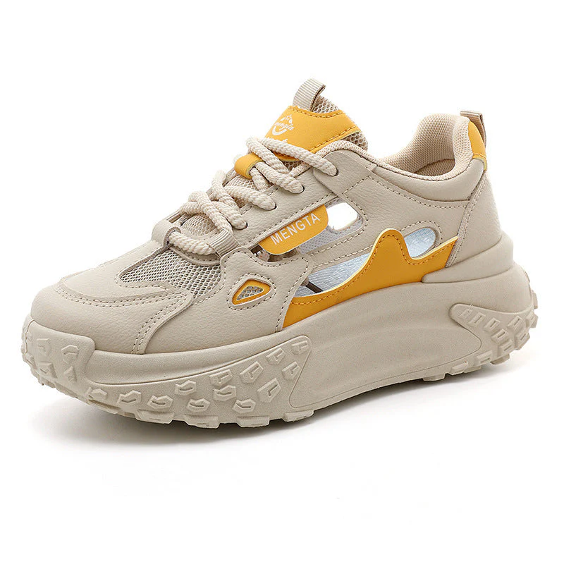 Damen sportliche Chunky Sneakers mit atmungsaktiven Netzeinsätzen und dämpfender Sohle - Image 4