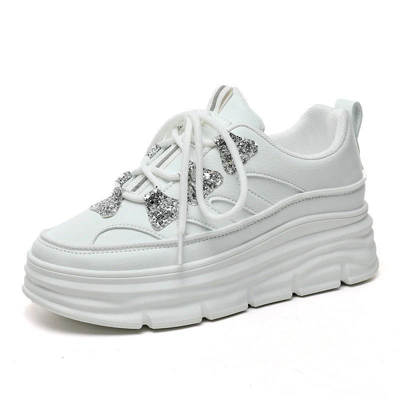 Damen Sportliche Chunky Sneakers mit Glitzer-Applikationen - Image 4