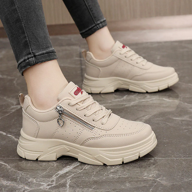 Damen Sportliche Chunky Sneakers mit Reißverschluss und rutschfester Sohle