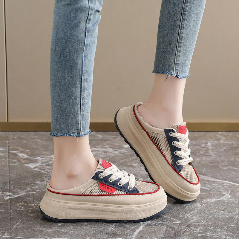 Damen Sportliche Freizeitschlüpfschuhe mit atmungsaktivem Mesh-Obermaterial und stabiler Sohle - Image 3