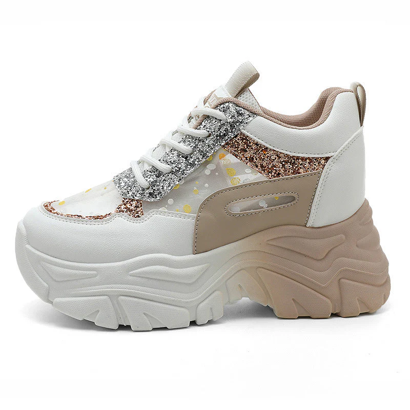 Damen Sportliche Glitter Sneakers mit trendiger Plateausohle - Image 7