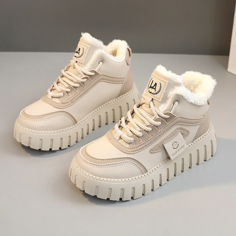 Damen Sportliche High-Top Sneakers mit gefüttertem Innenfutter und rutschfester Laufsohle