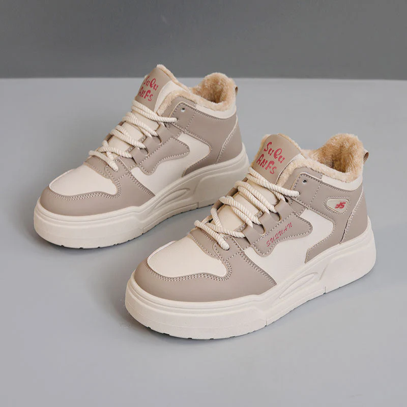 Damen Sportliche High-Top Sneakers mit weichem Fleece-Futter