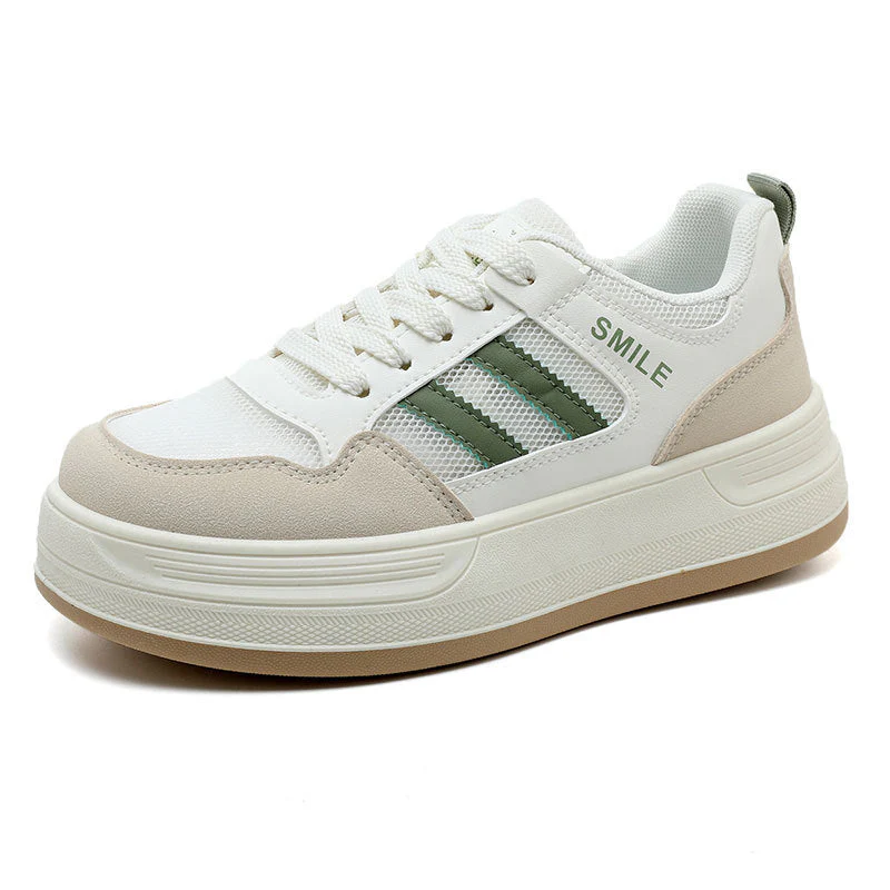 Damen sportliche Plateau-Sneaker mit atmungsaktivem Mesh-Obermaterial und dämpfender Sohle - Image 4