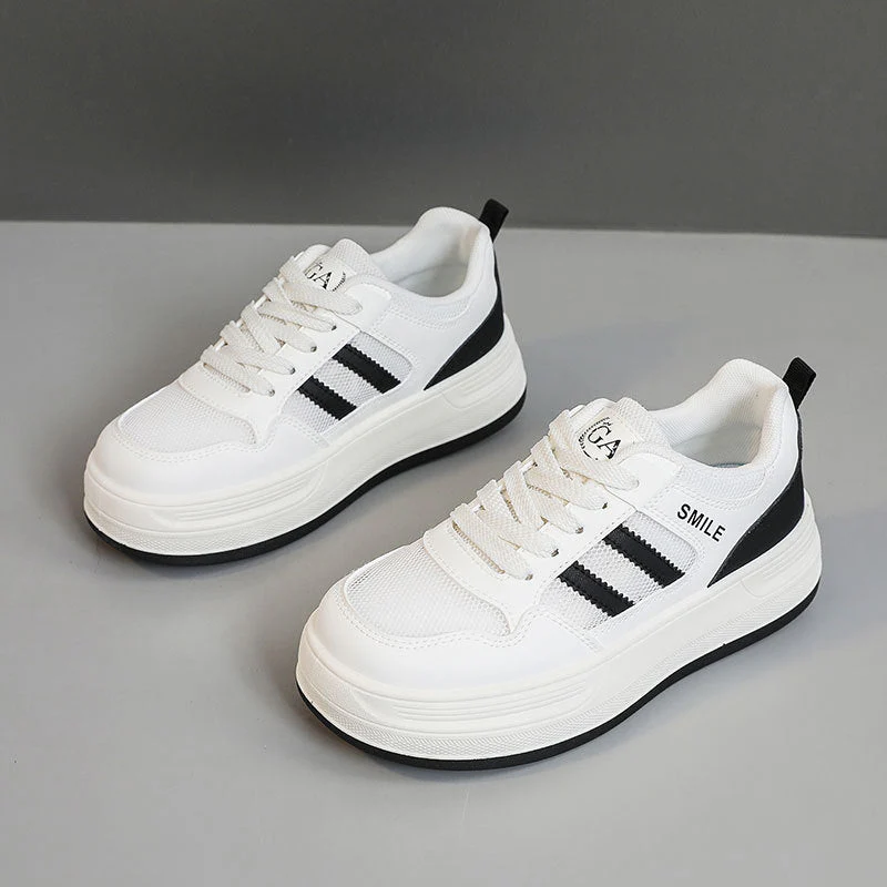 Damen sportliche Plateau-Sneaker mit atmungsaktivem Mesh-Obermaterial und dämpfender Sohle - Image 6