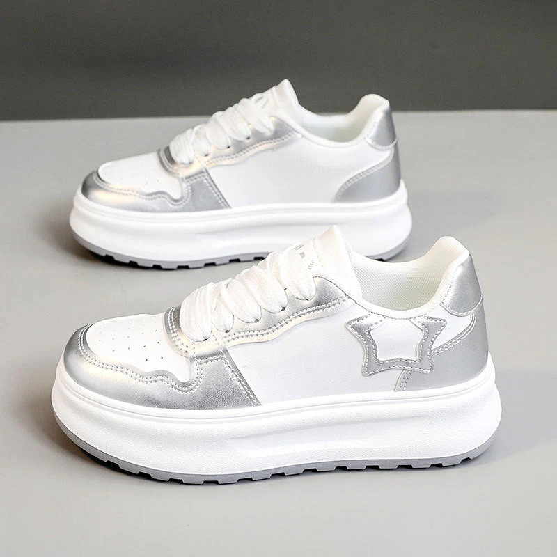 Damen Sportliche Plateau-Sneaker mit glänzenden Akzenten und komfortabler Dämpfung - Image 2