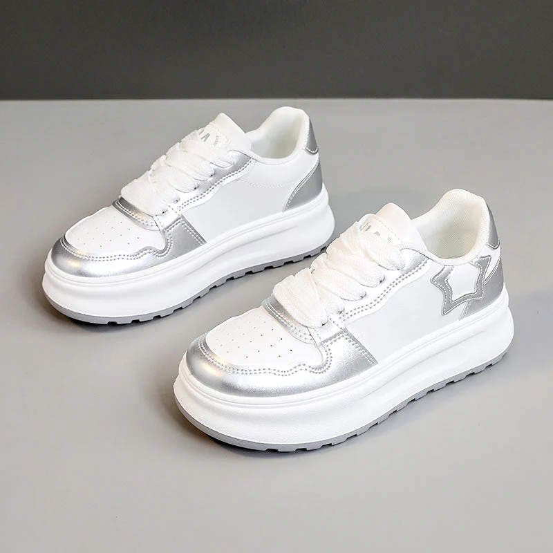 Damen Sportliche Plateau-Sneaker mit glänzenden Akzenten und komfortabler Dämpfung - Image 5
