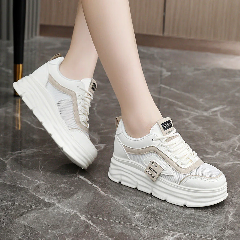 Damen Sportliche Plateau Sneakers mit atmungsaktivem Obermaterial und modischem Design - Image 4
