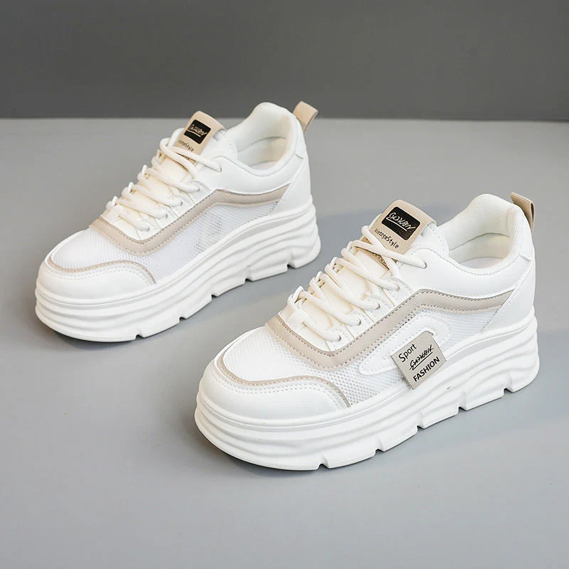 Damen Sportliche Plateau Sneakers mit atmungsaktivem Obermaterial und modischem Design - Image 5