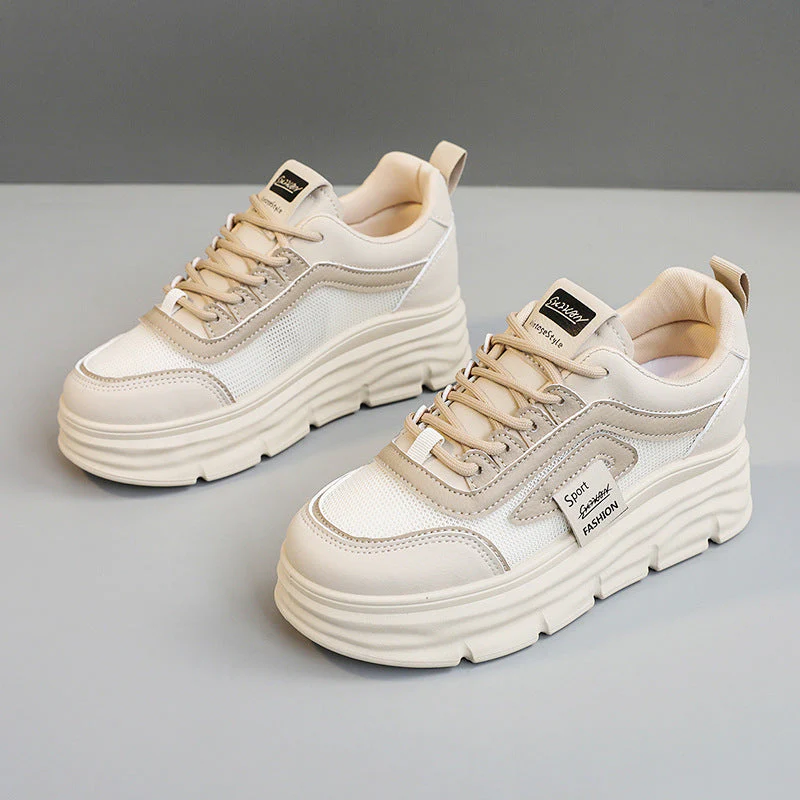 Damen Sportliche Plateau Sneakers mit atmungsaktivem Obermaterial und modischem Design - Image 6