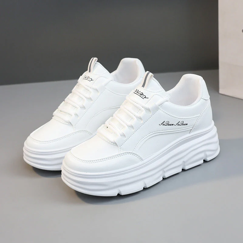 Damen Sportliche Plateau Sneakers mit atmungsaktiver Oberflächenstruktur und dämpfender Laufsohle