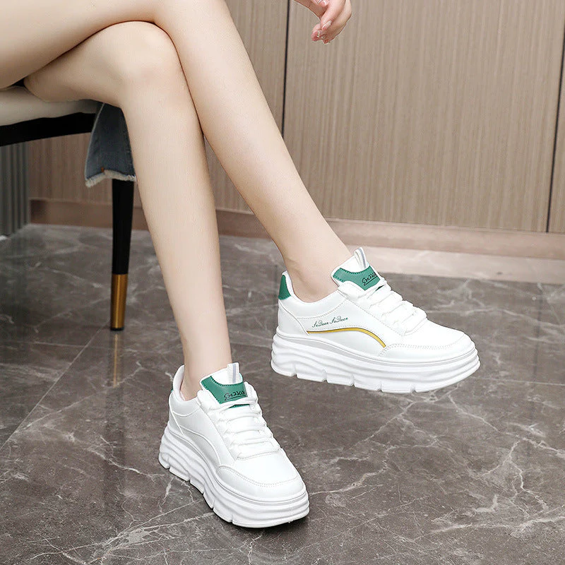 Damen Sportliche Plateau Sneakers mit atmungsaktiver Oberflächenstruktur und dämpfender Laufsohle - Image 3