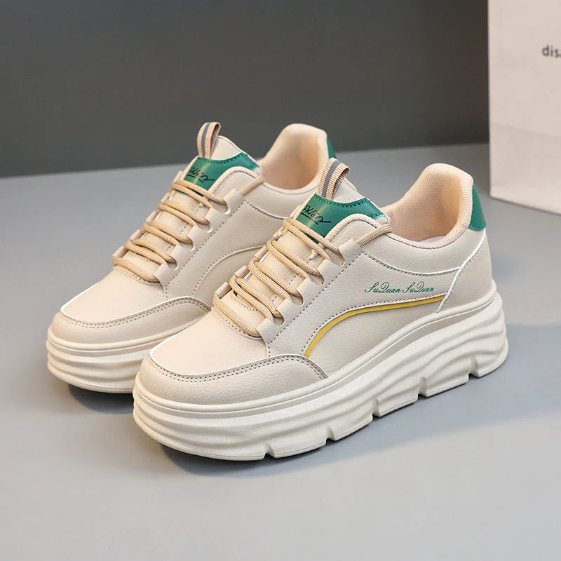Damen Sportliche Plateau Sneakers mit atmungsaktiver Oberflächenstruktur und dämpfender Laufsohle - Image 6