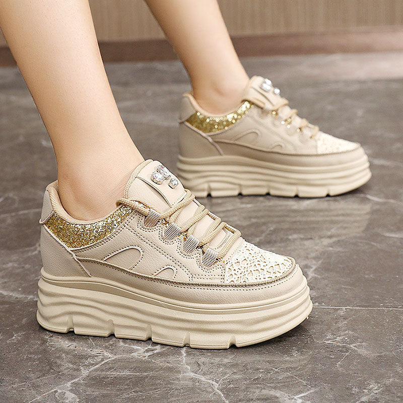 Damen Sportliche Plattform Sneakers mit Glitzer-Details und ergonomischer Dämpfung - Image 3