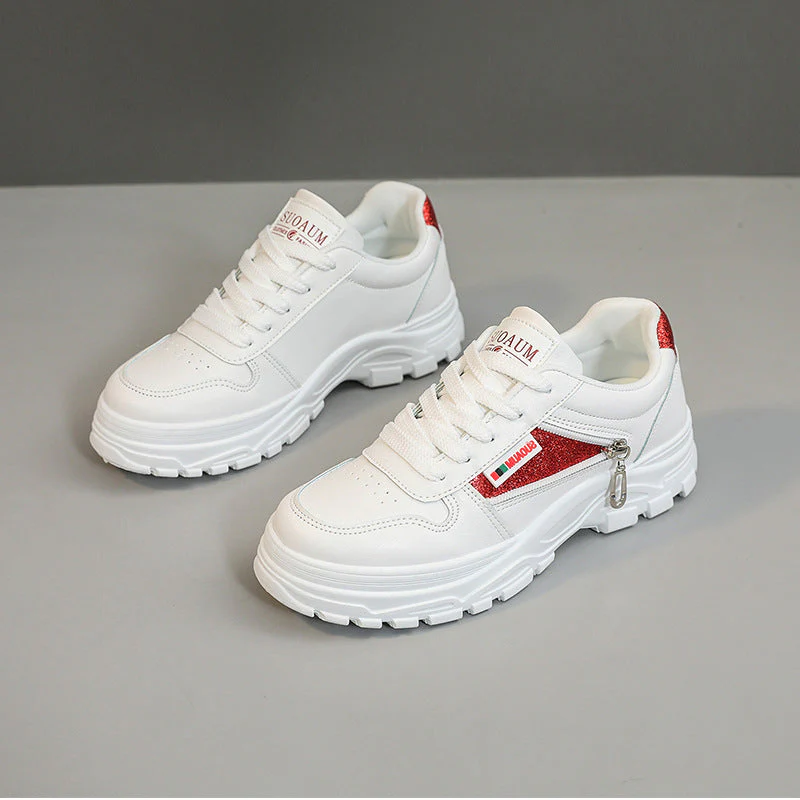 Damen sportliche Sneaker mit modischem Reißverschluss und stoßdämpfender Sohle - Image 2