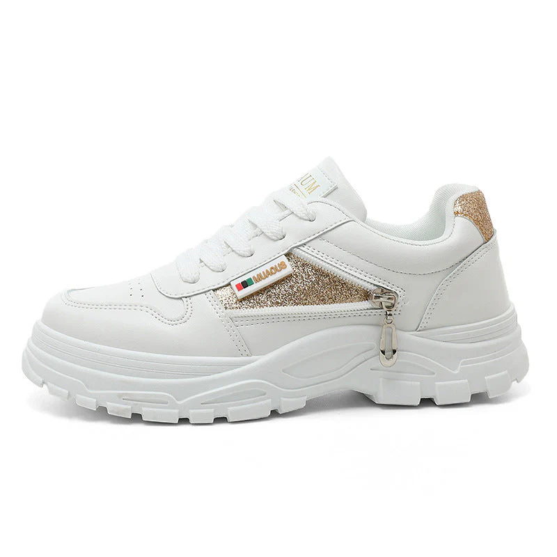 Damen sportliche Sneaker mit modischem Reißverschluss und stoßdämpfender Sohle - Image 7