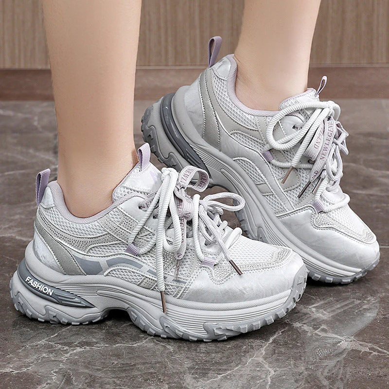 Damen Sportliche Sneakers mit atmungsaktivem Obermaterial und schockabsorbierender Sohle - Image 2