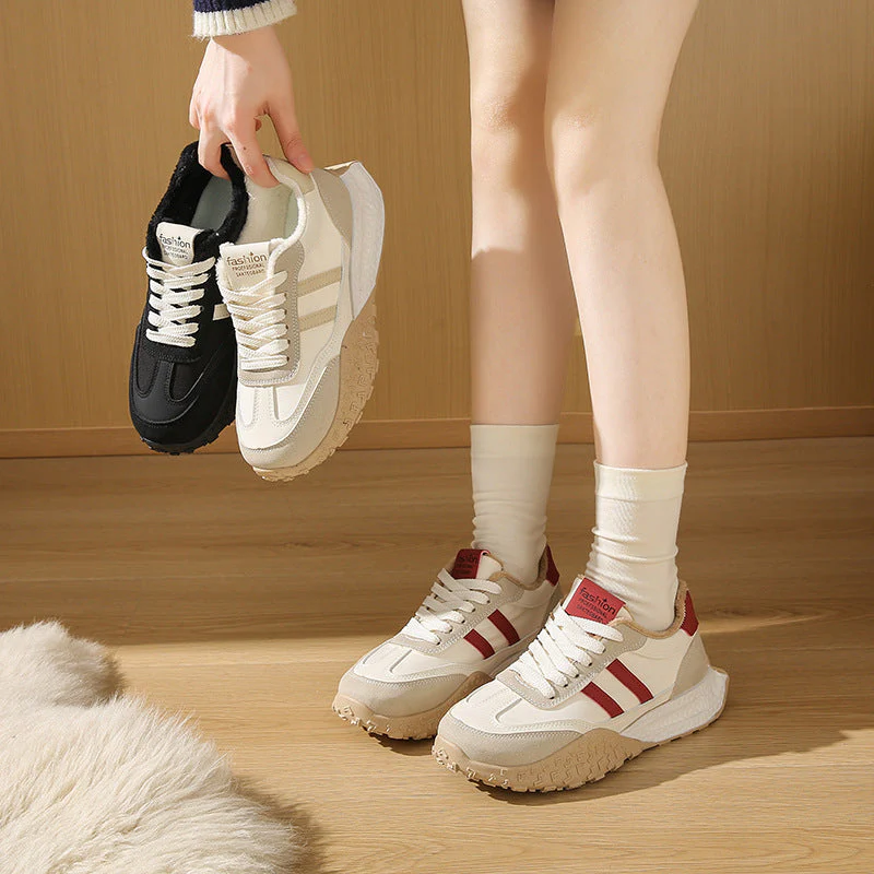 Damen Sportliche Sneakers mit bequemem Fleece-Innenfutter und rutschfester Sohle