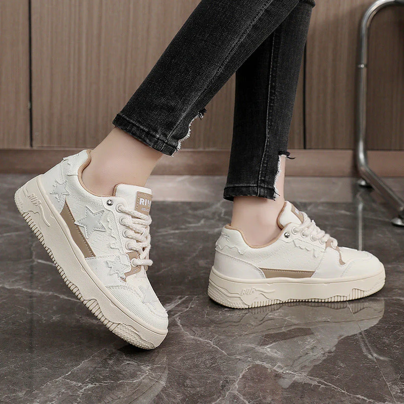 Damen Sportliche Sneakers mit modischem Stern-Design und atmungsaktiver Oberflächenstruktur - Image 3