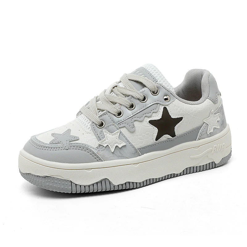 Damen Sportliche Sneakers mit modischem Stern-Design und atmungsaktiver Oberflächenstruktur - Image 4