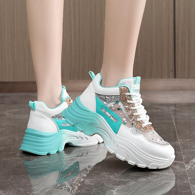 Damen Sportliche Sneakers mit schimmernden Akzenten und bequemer Dämpfung - Image 3