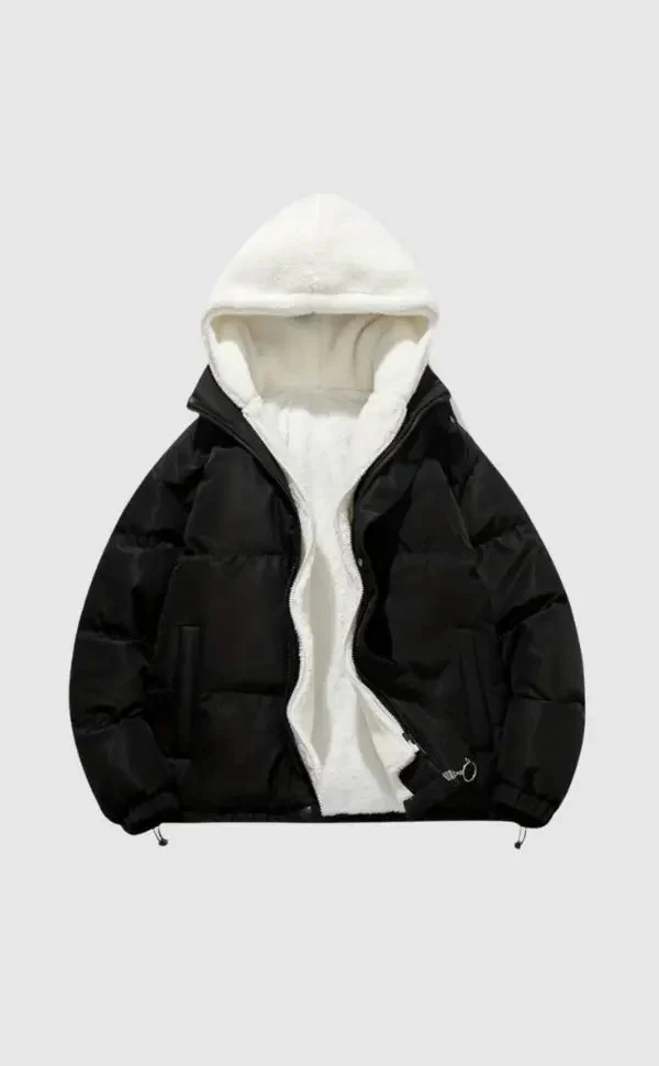 Damen Steppjacke mit Fleece Futter und Verstellbarer Kapuze