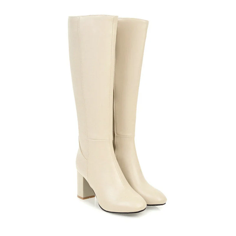 Damen Stiefel | Klassische hohe Stiefel mit Blockabsatz - Image 5