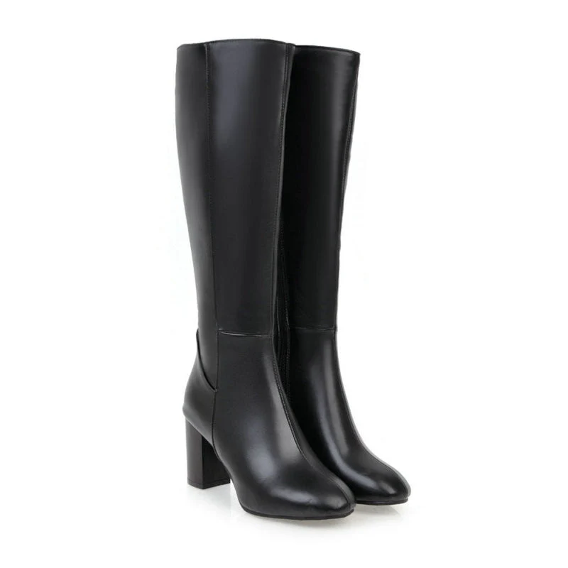 Damen Stiefel | Klassische hohe Stiefel mit Blockabsatz - Image 6