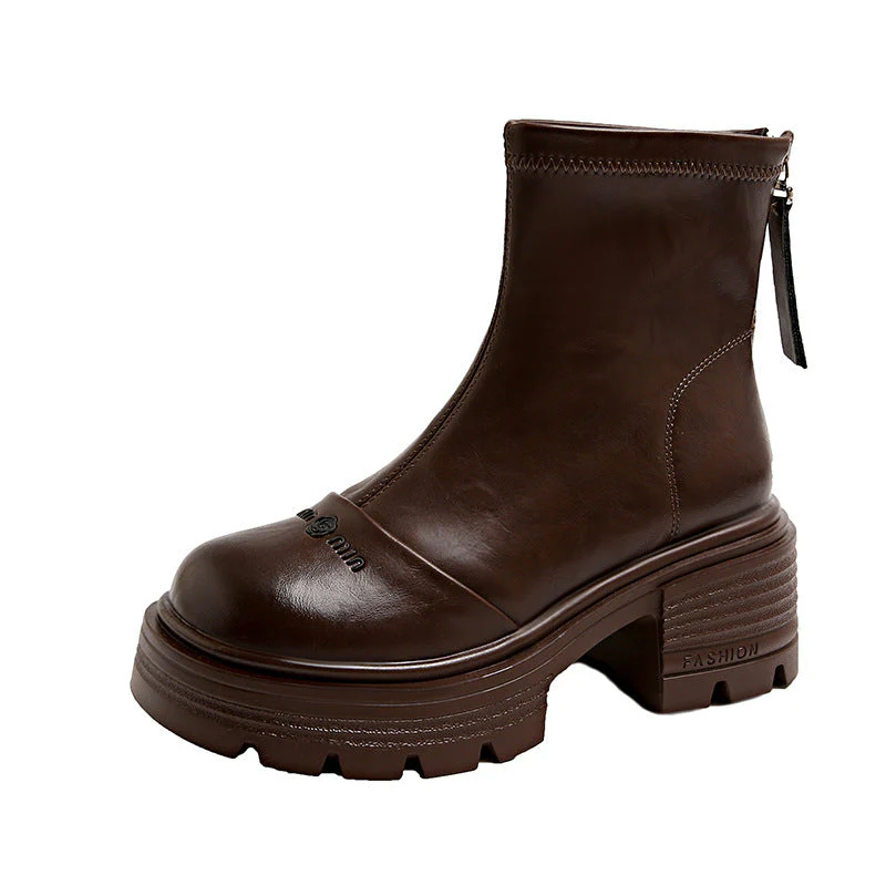 Damen Stiefeletten mit robustem Blockabsatz und modernem Reißverschluss - Image 4