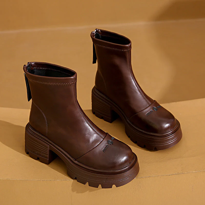 Damen Stiefeletten mit robustem Blockabsatz und modernem Reißverschluss - Image 5