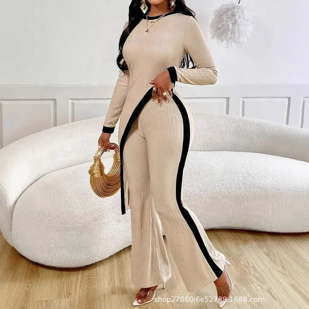 Damen Stilvoller Jumpsuit mit asymmetrischem Design und kontrastierenden Paspeln - Image 7