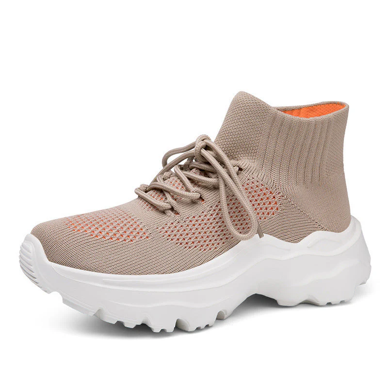 Damen Strick-Sneakers mit hohem Kragen und rutschfester Sohle - Image 2