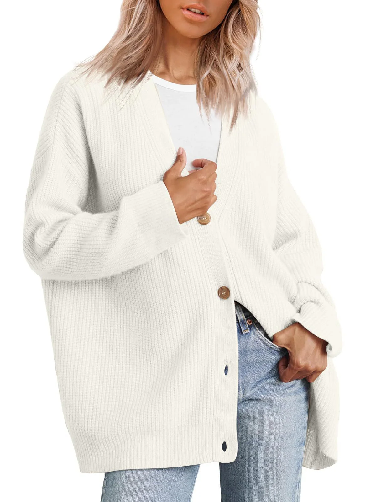 Damen-Strickjacke in Übergrößer | Gestreift - Image 6
