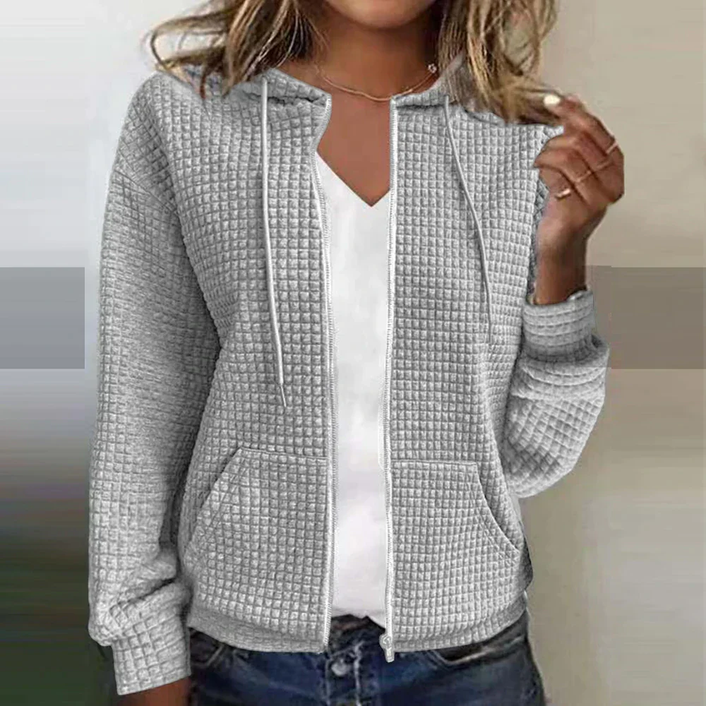 Damen Strickjacke Kariert Jacke | Elegant Leicht - Image 2