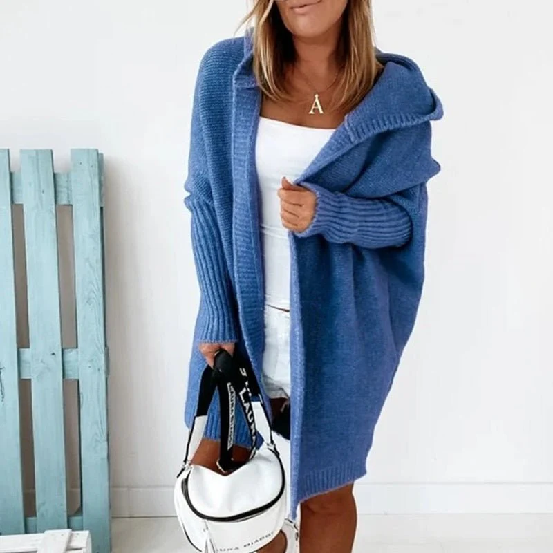Damen Strickjacke Long Cardigan | Oversized Mit Kapuze - Image 11