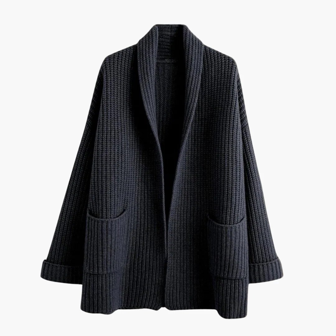 Damen Strickjacke mit V-Ausschnitt und Fronttaschen