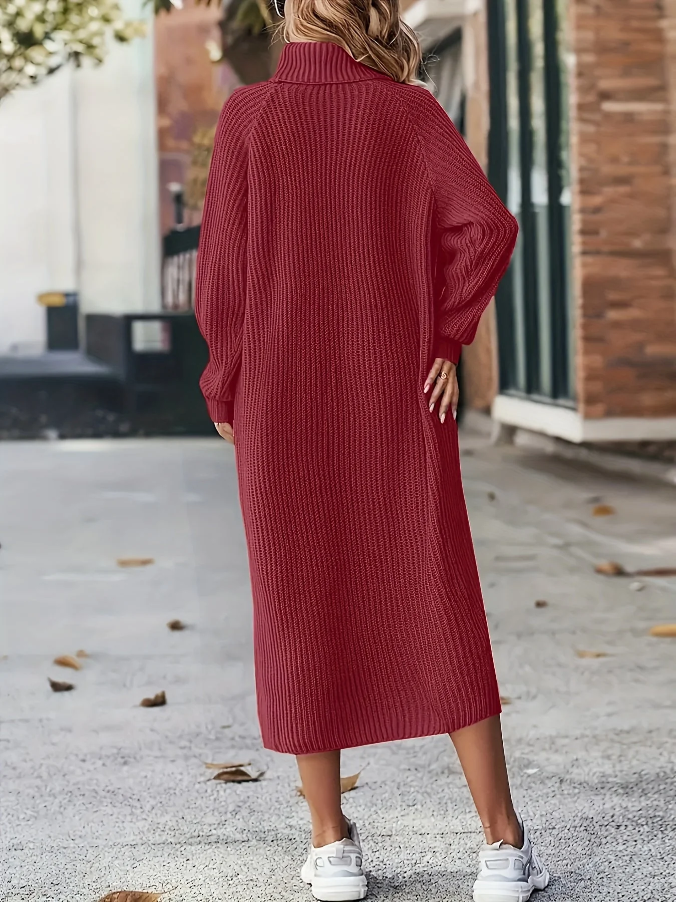 Damen Strickkleid Rollkragen | Langarm und Midi-Länge - Image 3