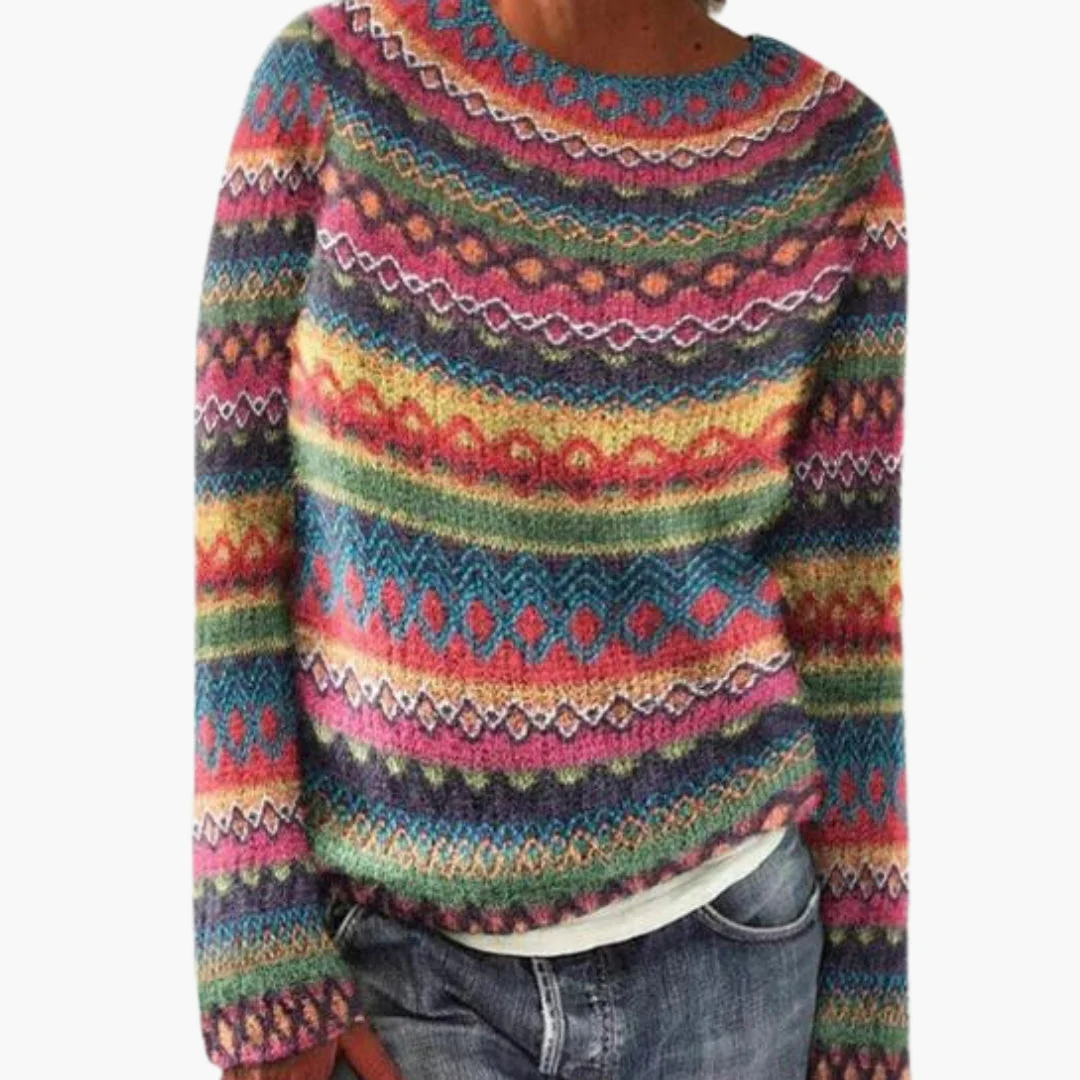 Damen Strickpullover mit Rundhalsausschnitt