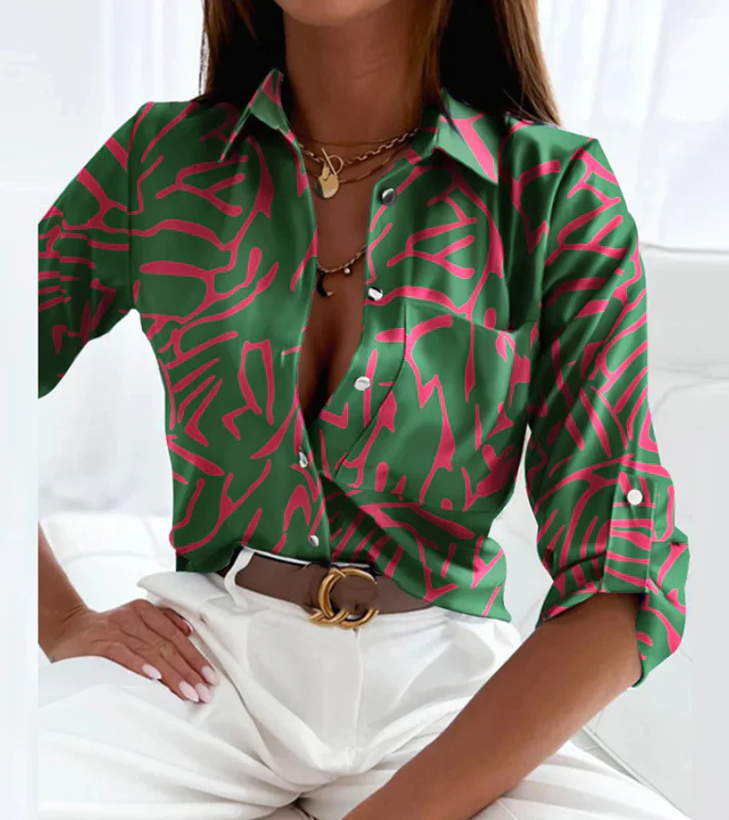 Damen stylische Langarmbluse | Bedrucken - Image 13