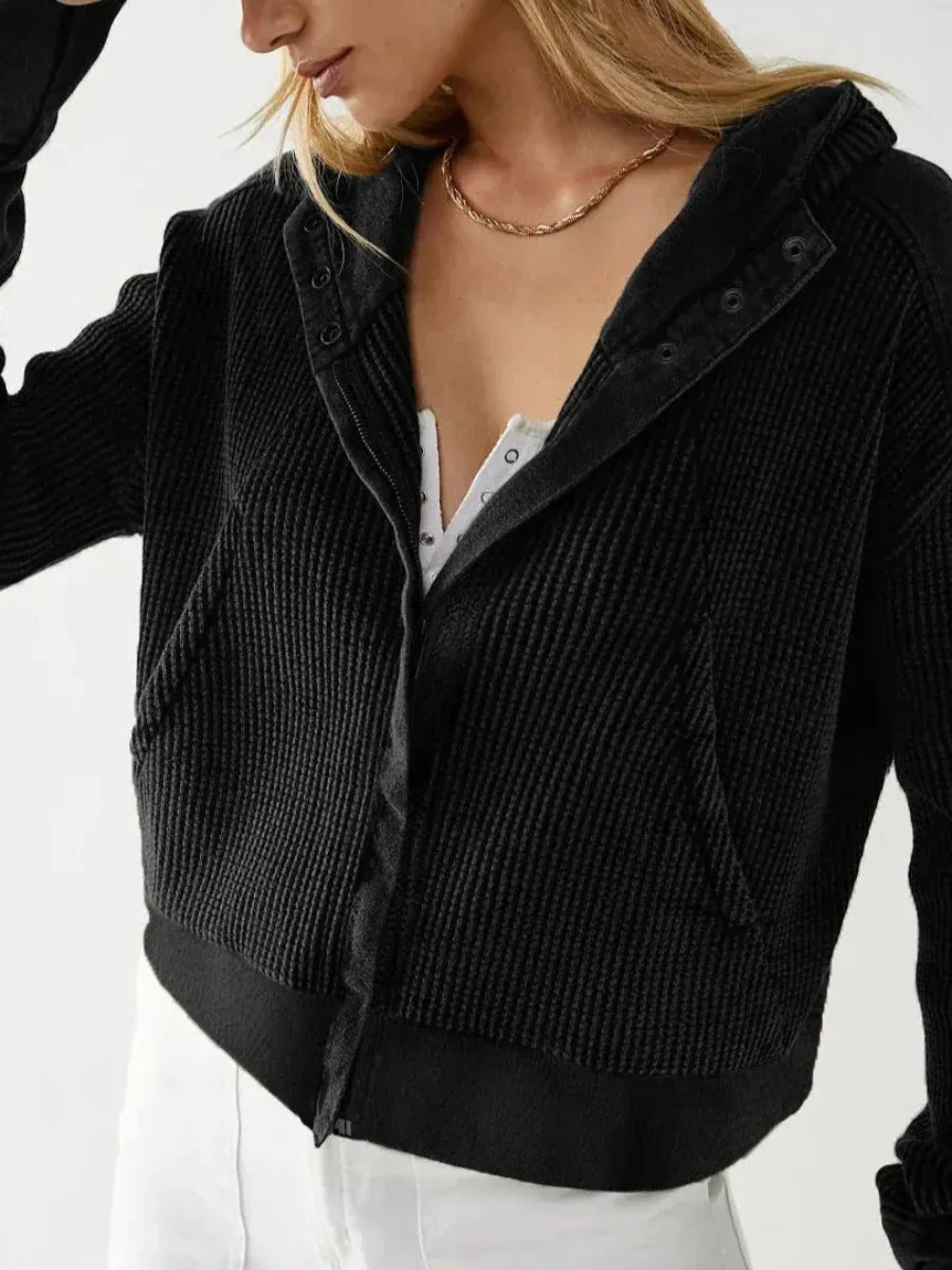 Damen stylische Waffel-Kapuzenjacke | Leichte - Image 15