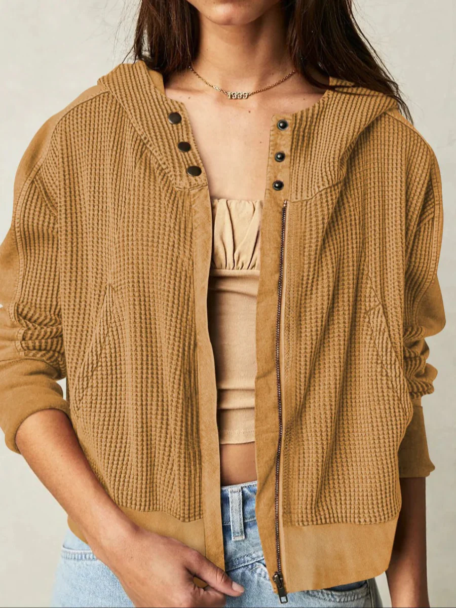 Damen stylische Waffel-Kapuzenjacke | Leichte - Image 7