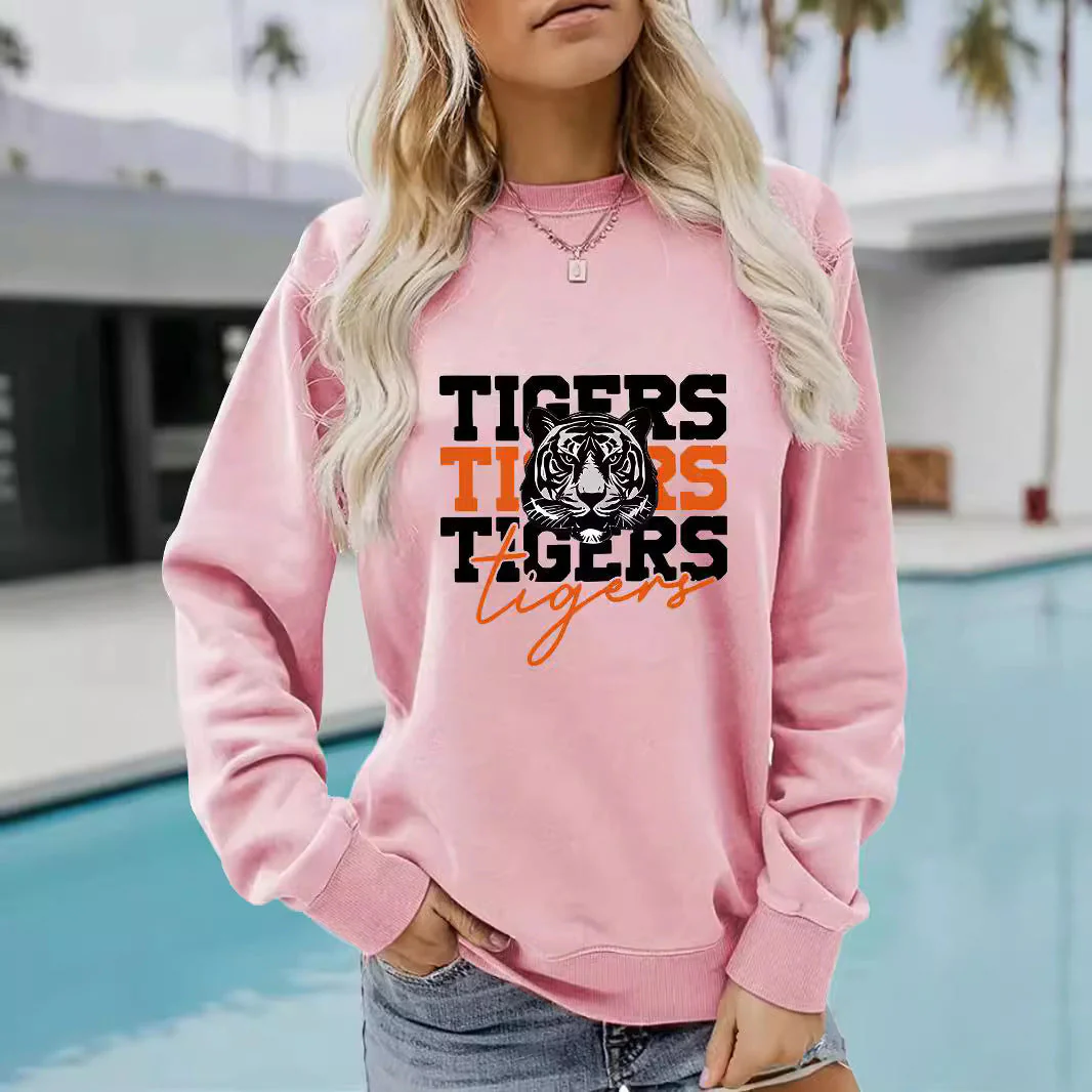 Damen Sweatshirt mit animalistischem Tiger-Design und lässigem Schnitt - Image 2