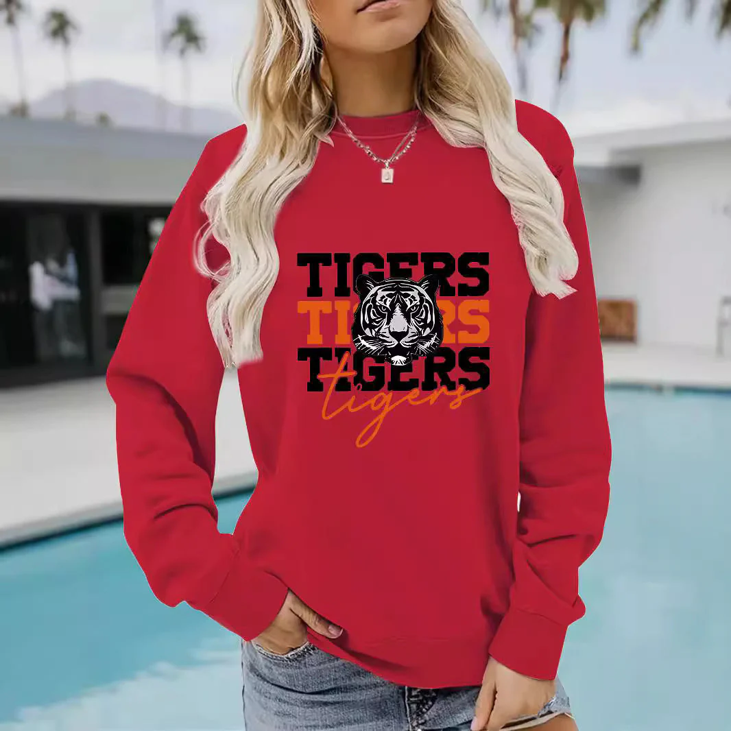 Damen Sweatshirt mit animalistischem Tiger-Design und lässigem Schnitt - Image 3