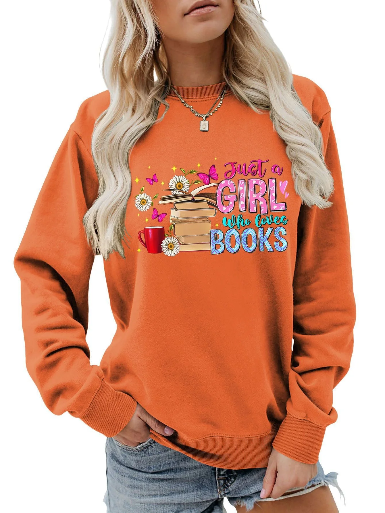 Damen Sweatshirt mit auffälligem Buchmotiv und lässiger Passform - Image 13